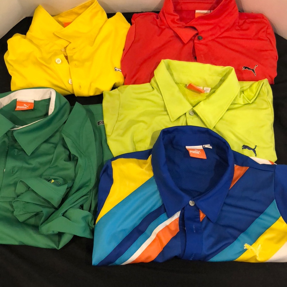 Mens bundle of 5 puma golf shirts size MED